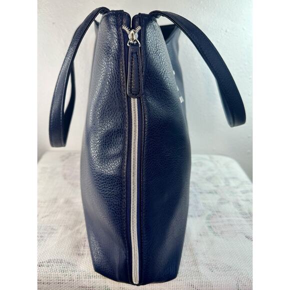 Kenneth Cole Reaction Navy Purse Lock And Zip Sides - Picture 5 of 11